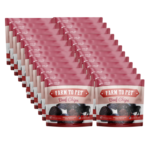 Beef Chips Healthy Dog Snack Pack Bundle | 24 Pack