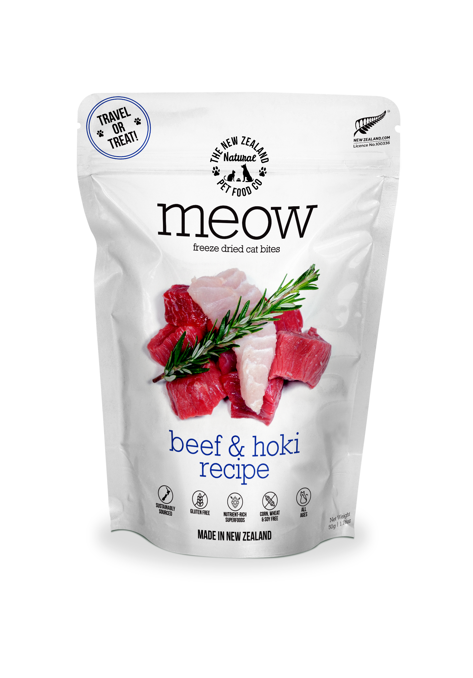 Meow Beef & Hoki Freeze Dried Cat Food 1.76oz | 9.9oz: 1.76oz