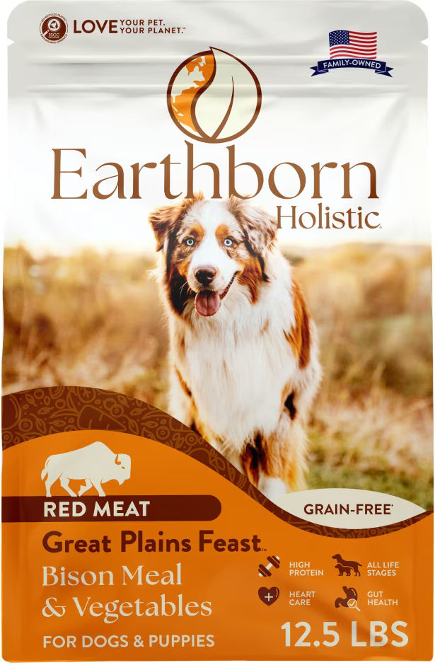 Earthborn Dog Unrefined Ancient Grains Smoked Bison 25Lb
