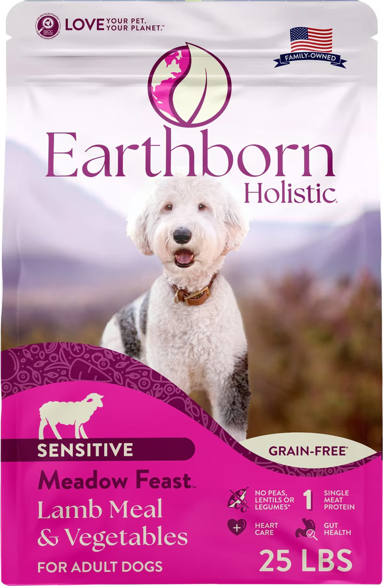 Earthborn Holistic Meadow Feast Grain-Free Dry Dog Food Lamb Meal & Vegetables 12.5lb
