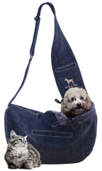 Noah & Paw Premium Denim Sling Carrier | Dark Blue