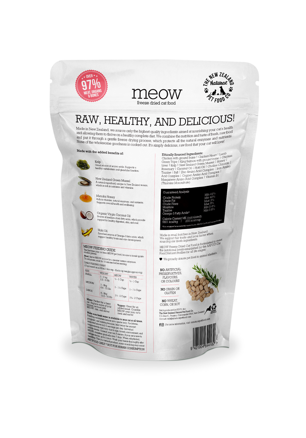 Meow Chicken & King Salmon Freeze Dried Cat Food|9.9oz: 9.9oz