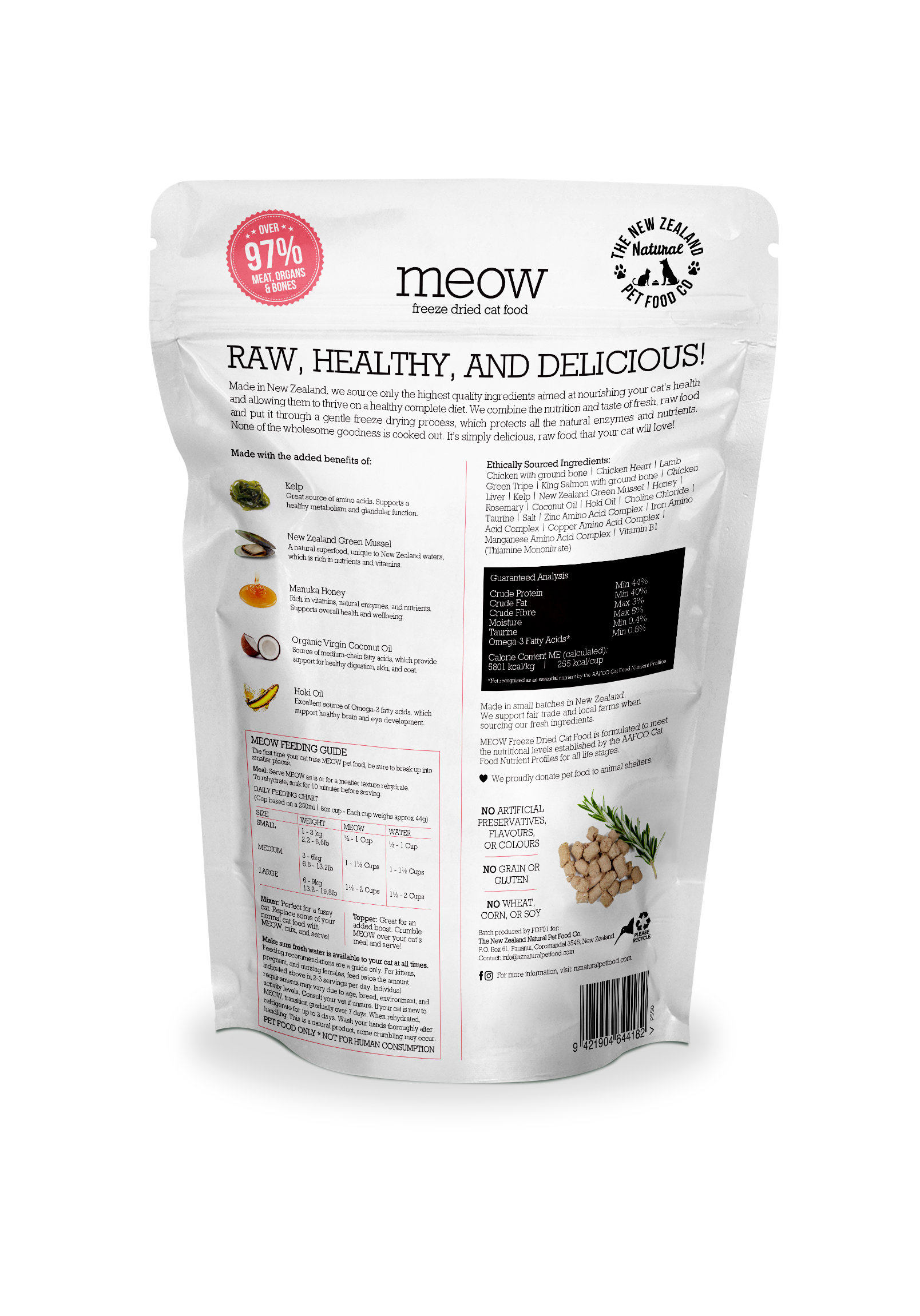 Meow Chicken & King Salmon Freeze Dried Cat Food|9.9oz: 9.9oz