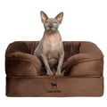 Velvet Orthopedic Pet Bed, Cooling Gel Memory Foam: S [20*15*8] / Brown