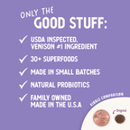 Grain Free Venison Recipe with whole vegetables & berries: 4lb
