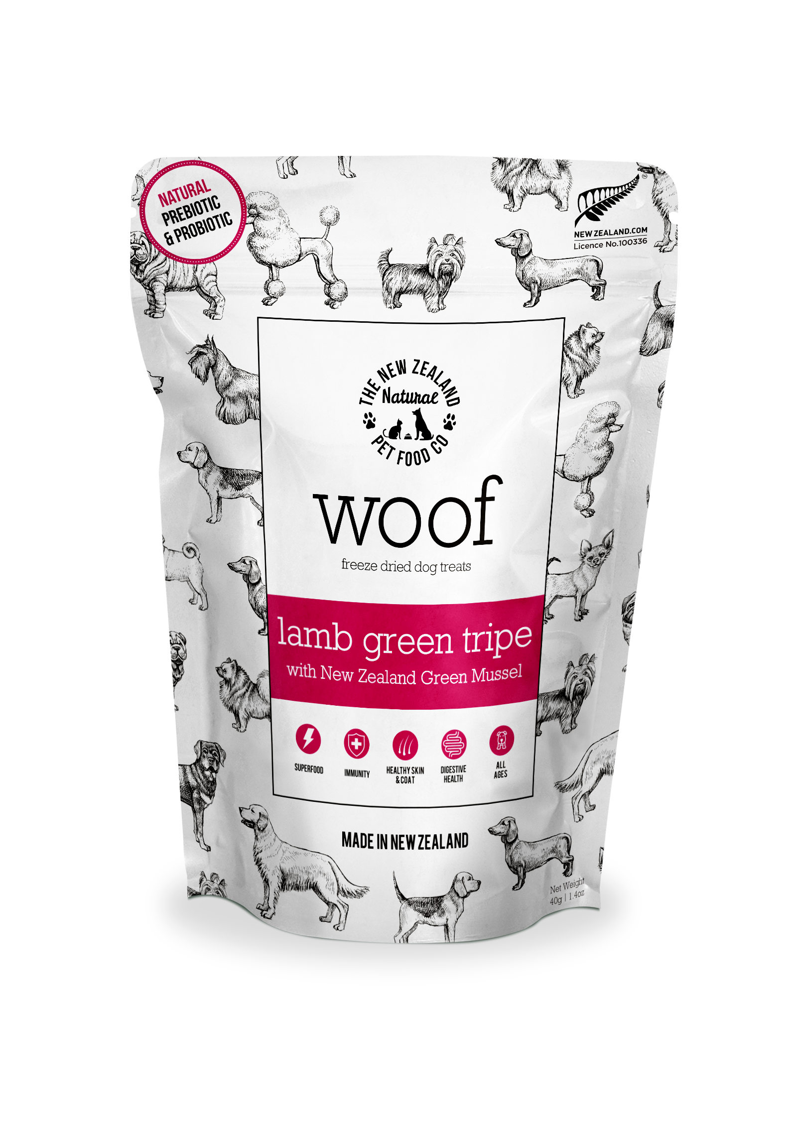 Woof Lamb Green Tripe Treats 1.4oz