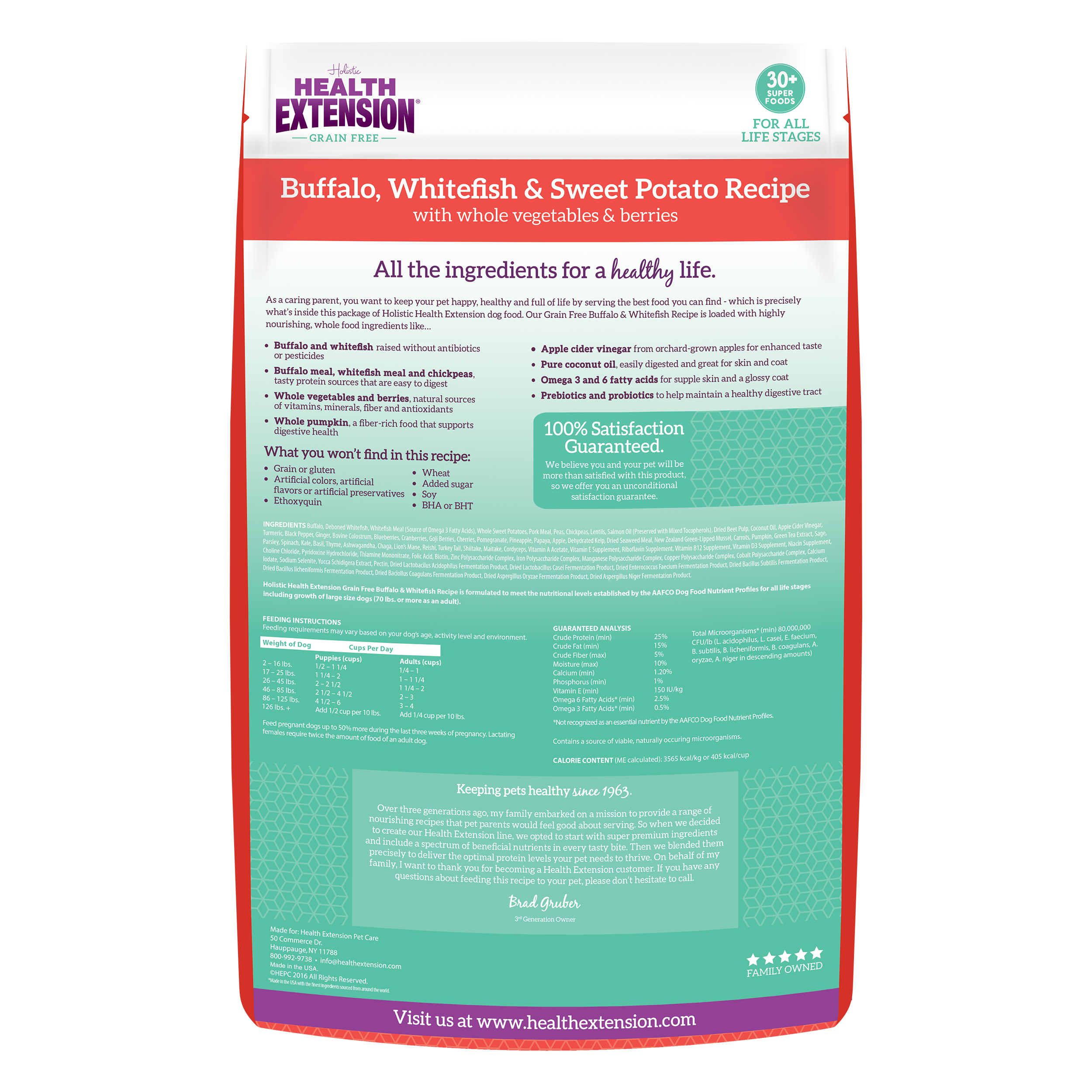 Grain Free Buffalo, Whitefish & Sweet Potato Recipe: 4 lbs