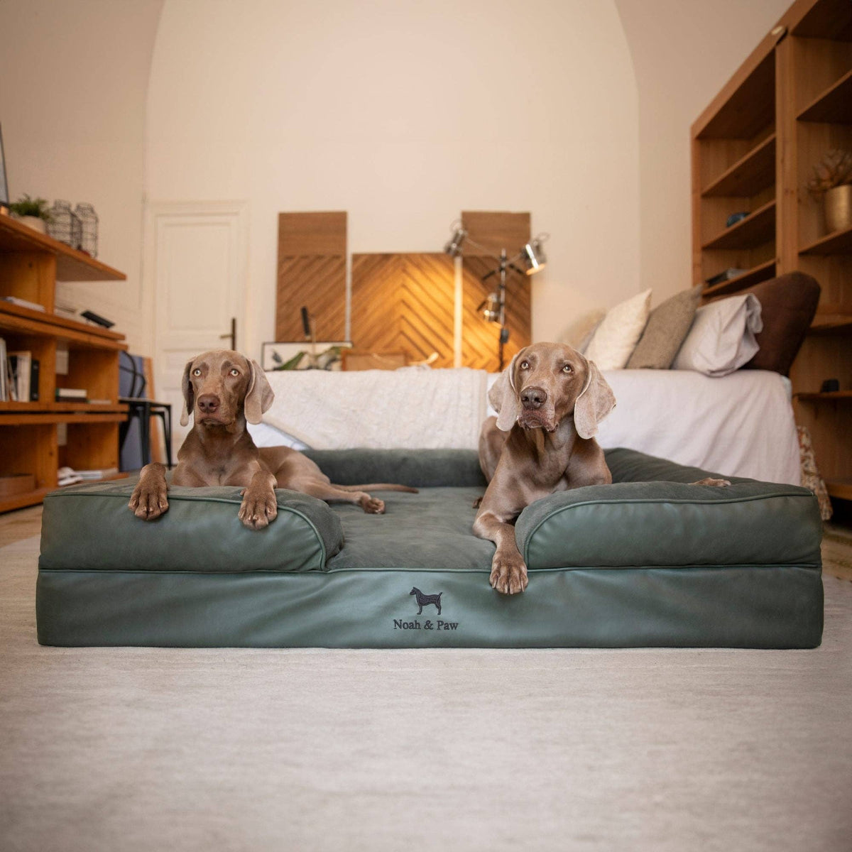 Faux Leather Orthopedic Pet Bed, Cooling Gel Foam, Sofa: Black / XL [45*35*11]