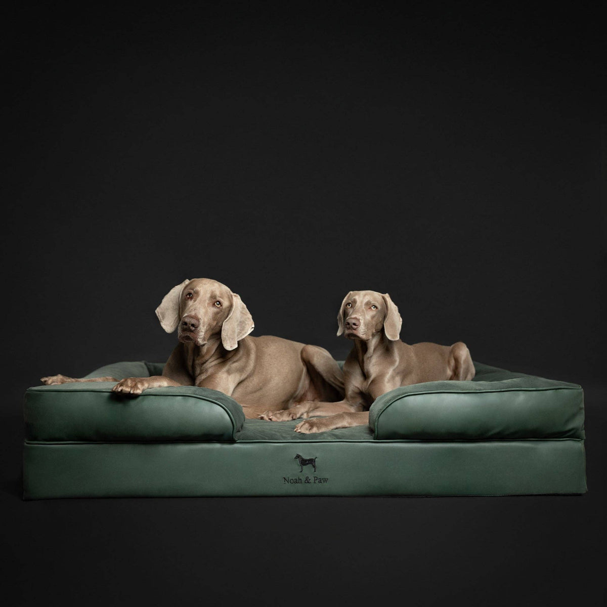 Faux Leather Orthopedic Pet Bed, Cooling Gel Foam, Sofa: Dark Green / S [20*15*8]