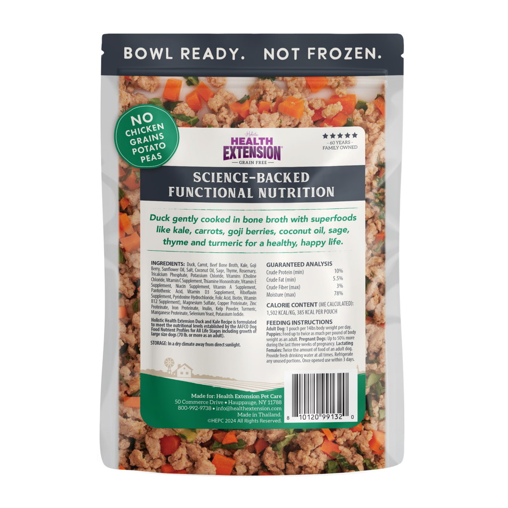 Gently Cooked Duck & Kale Recipe: 3oz pouch 10 pack
