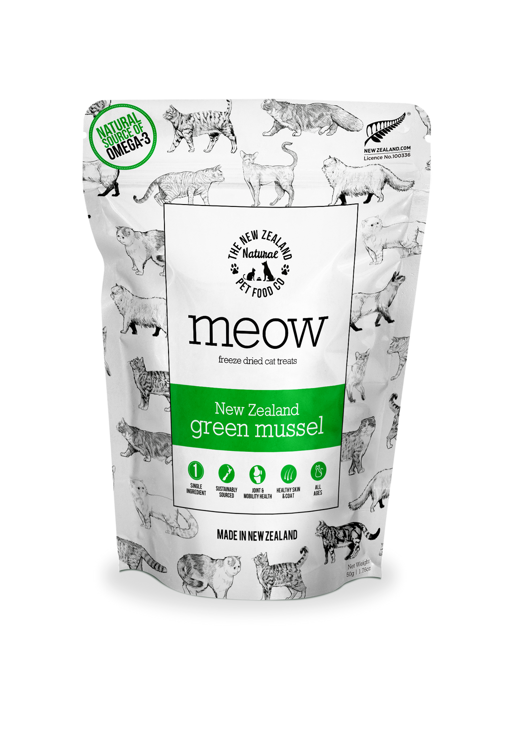 Meow NZ Green Mussel Treats 1.76oz
