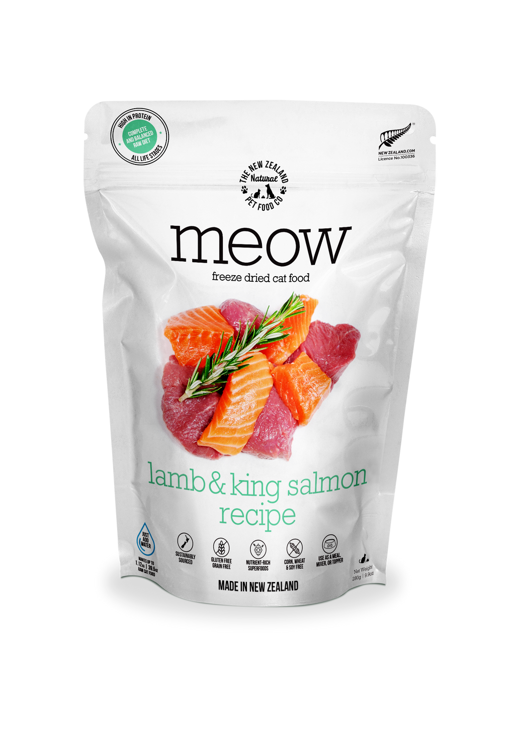 Meow Lamb & King Salmon Freeze Dried Cat Food 1.76 oz