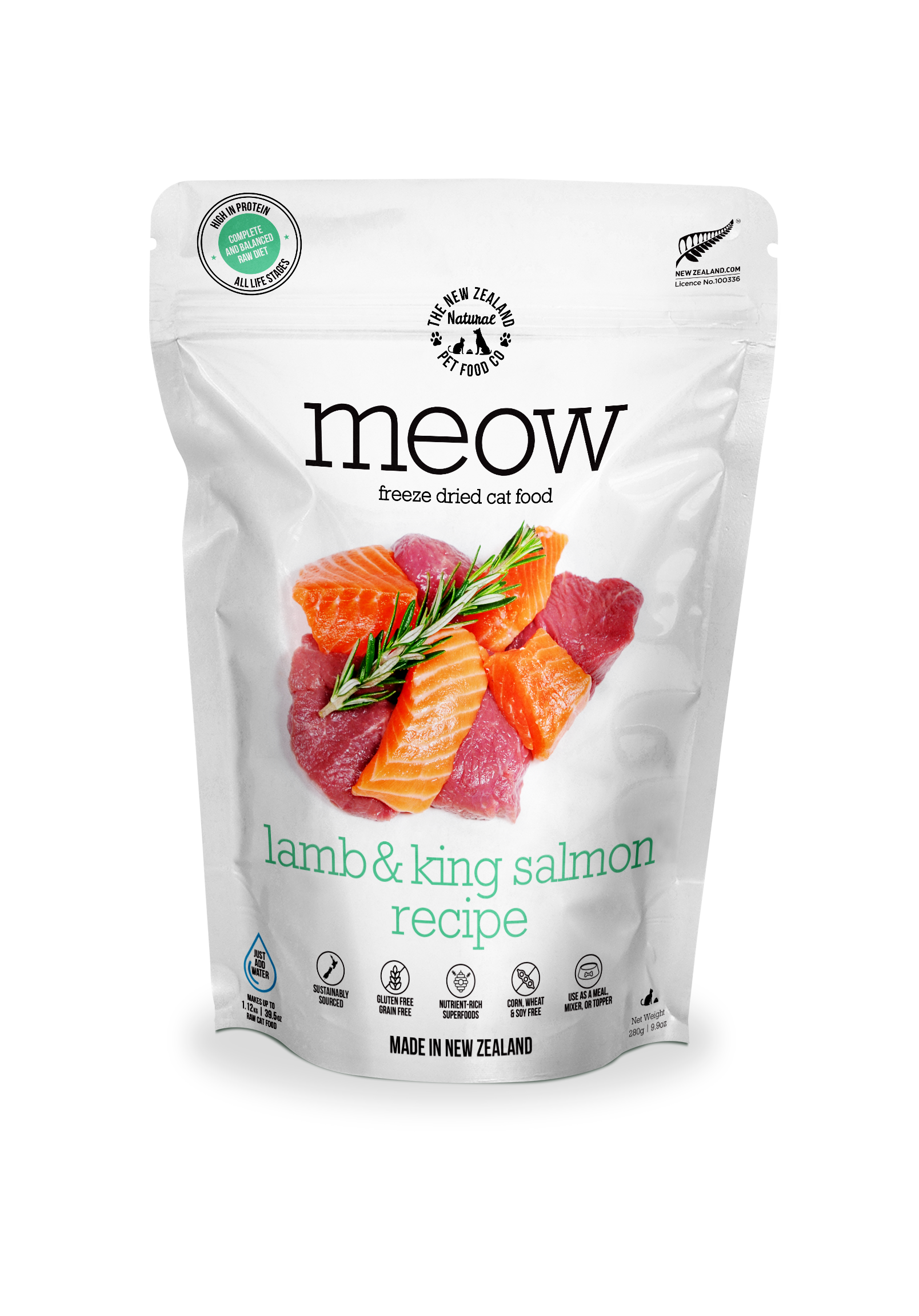 Meow Lamb & King Salmon Freeze Dried Cat Food 1.76 oz