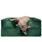 Velvet Orthopedic Pet Bed, Cooling Gel Memory Foam: S [20*15*8] / Brown