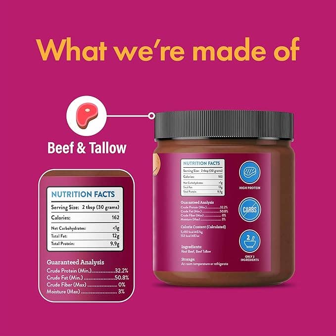 Beef & Beef Tallow Dog Meat Spread | 12 oz
