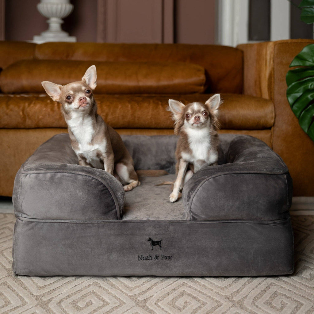 Velvet Orthopedic Pet Bed, Cooling Gel Memory Foam: S [20*15*8] / Brown