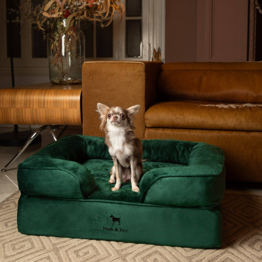 Velvet Orthopedic Pet Bed, Cooling Gel Memory Foam: S [20*15*8] / Brown