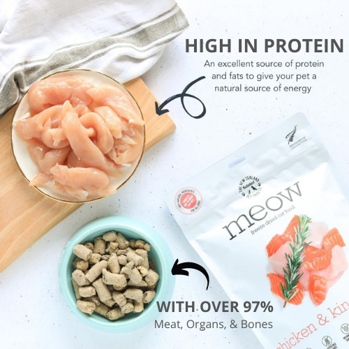 Meow Chicken & King Salmon Freeze Dried Cat Food1.76oz|9.9oz: 1.76oz