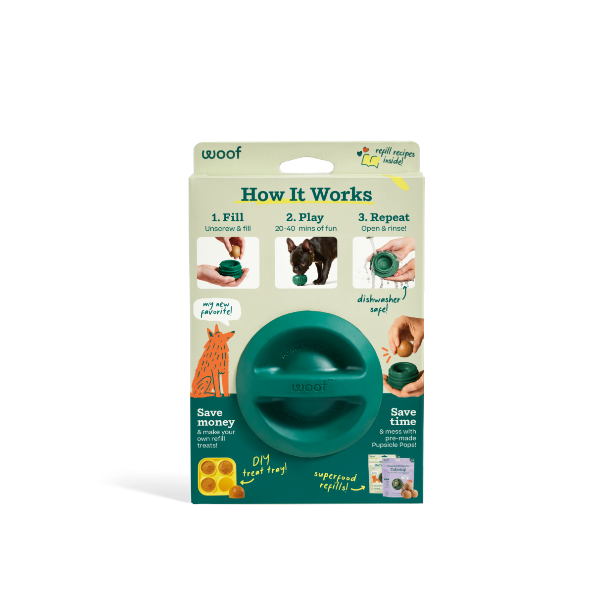 Pupsicle Treat Dispensing Toy | Green | Small