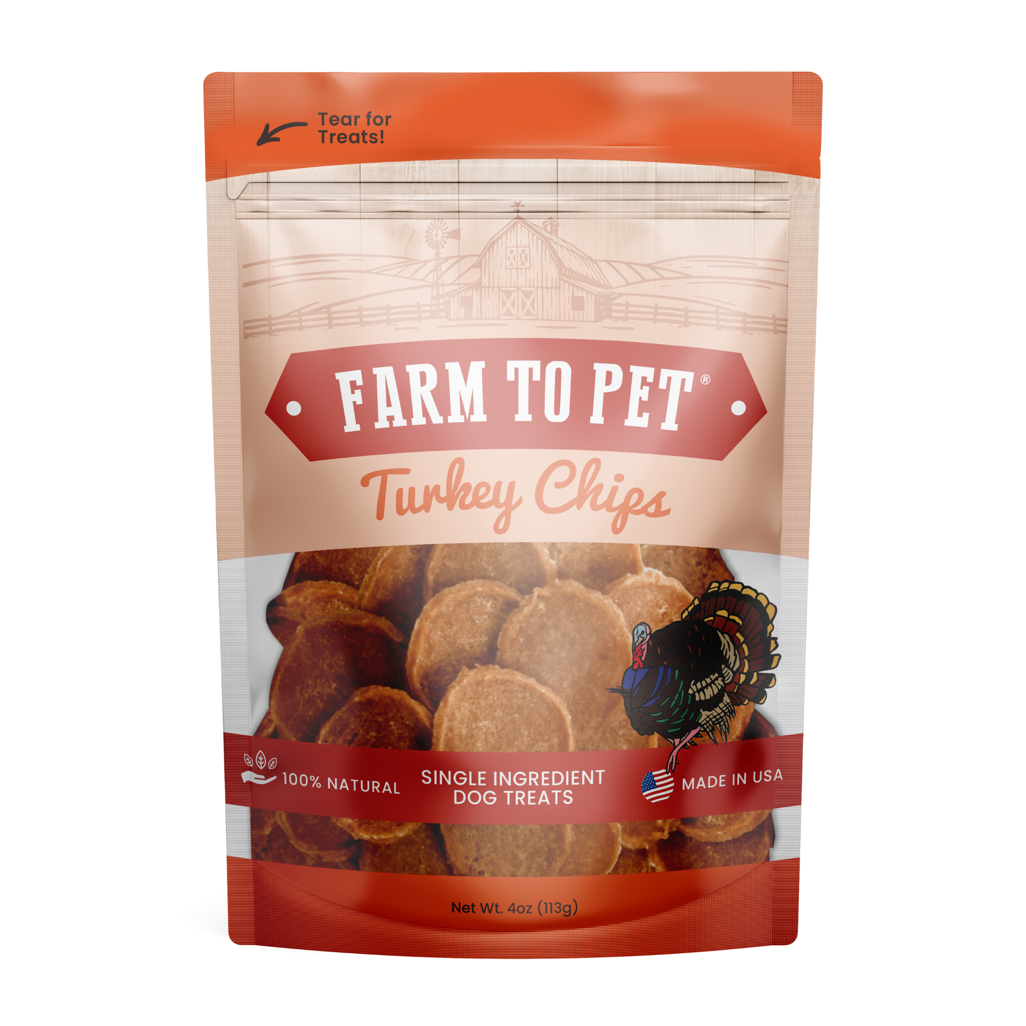 Turkey Chips Dog Treats: 4oz