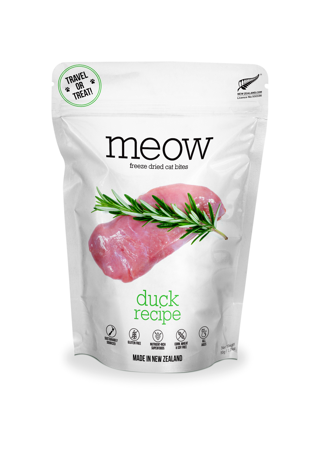 Meow Duck Freeze Dried Cat Food 1.76oz |: 1.76oz