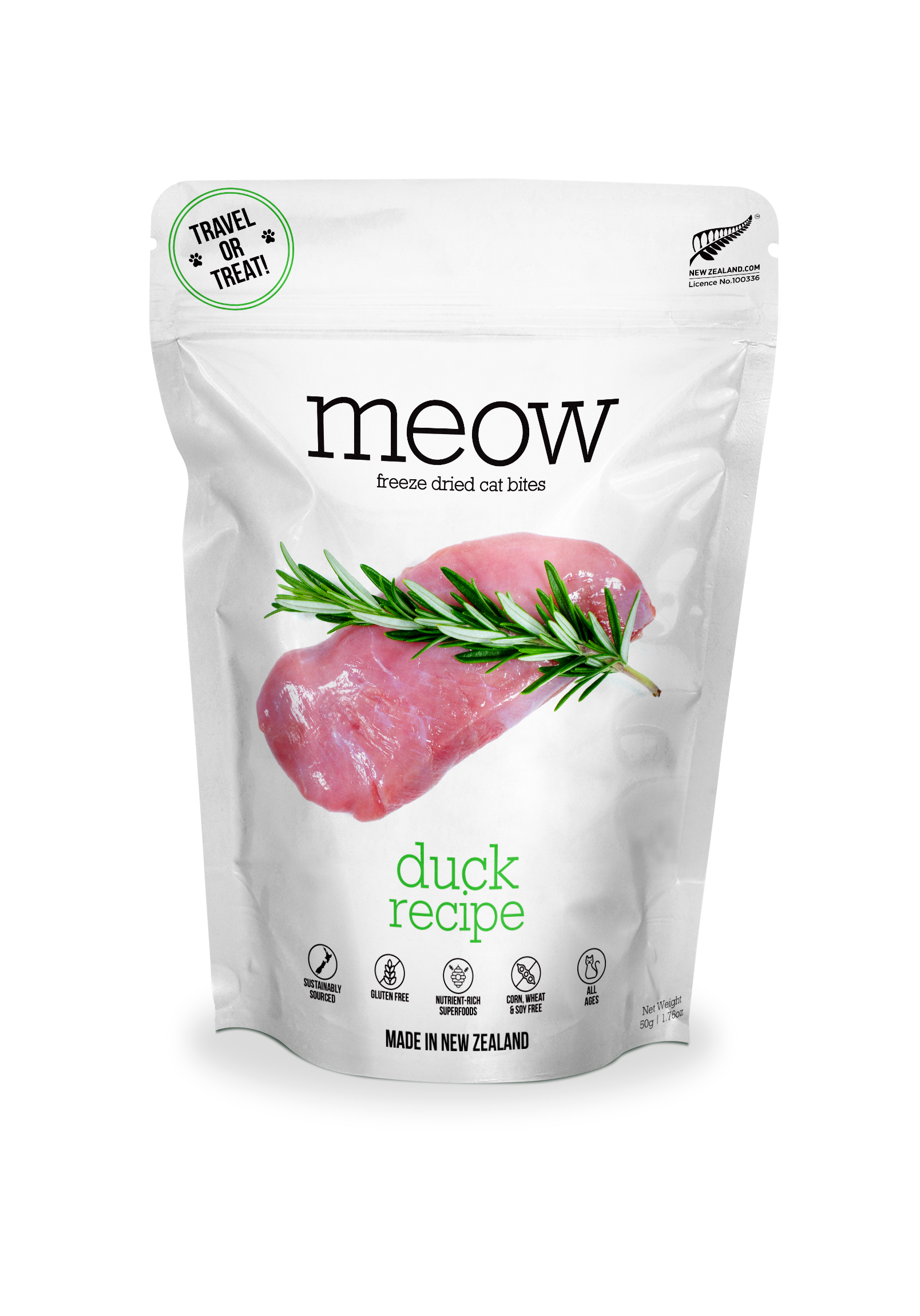Meow Duck Freeze Dried Cat Food 1.76oz |: 1.76oz