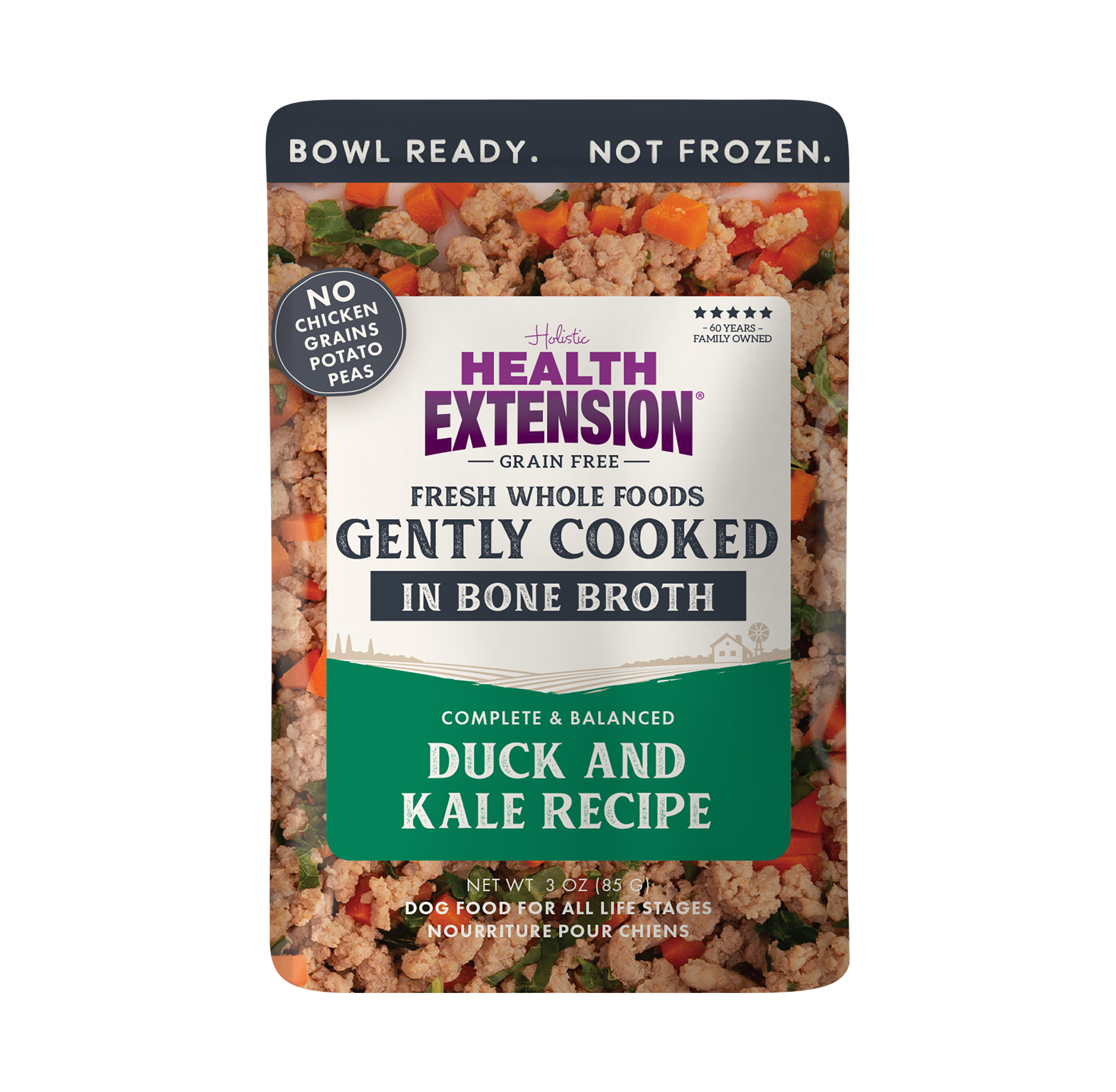 Gently Cooked Duck & Kale Recipe: 9oz pouch 10 pack