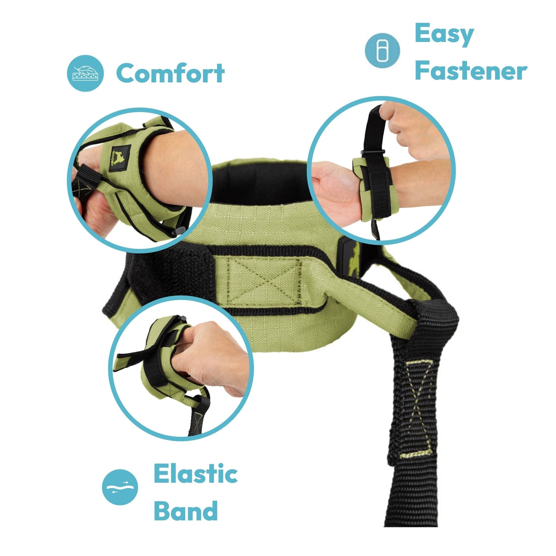Ripstop Wristband Hands-Free Leash | Green | 6 Foot