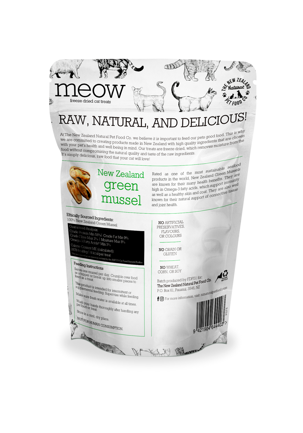 Meow NZ Green Mussel Treats 1.76oz