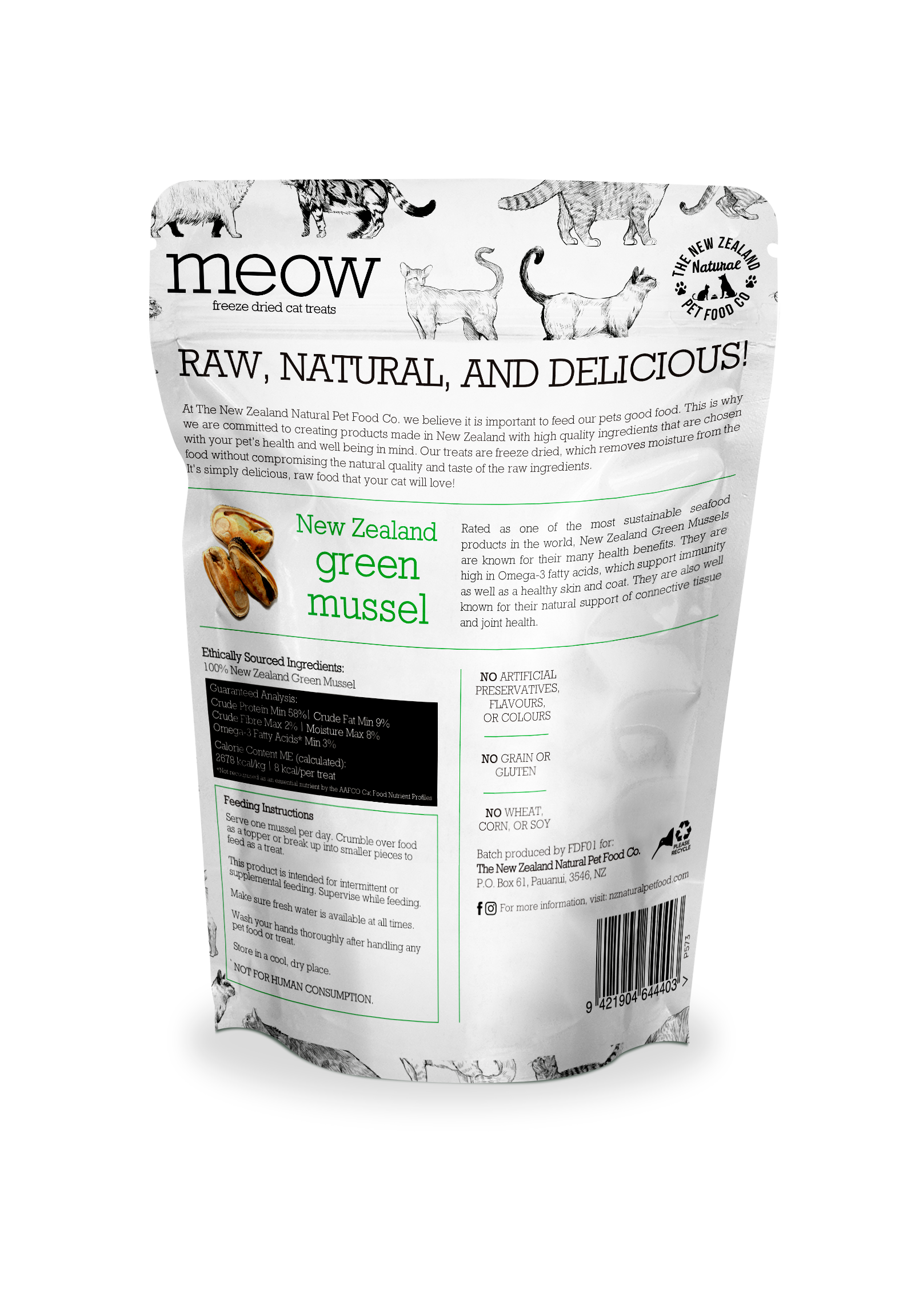 Meow NZ Green Mussel Treats 1.76oz