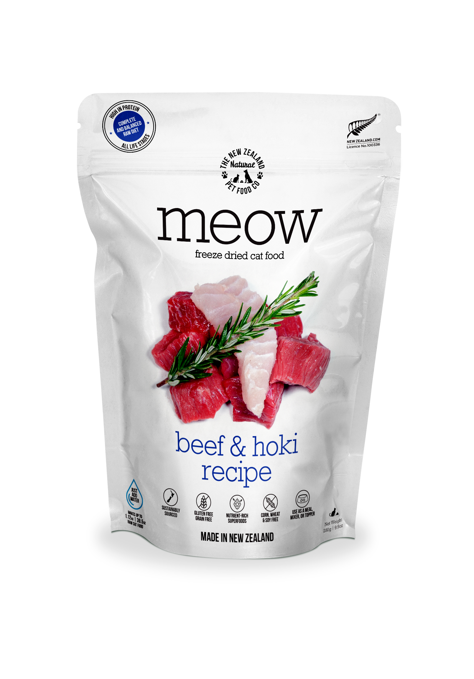 Meow Beef & Hoki Freeze Dried Cat Food 1.76oz | 9.9oz: 9.9oz