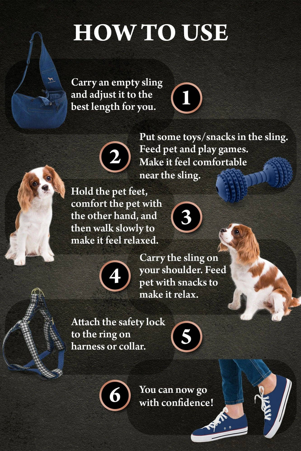 Noah & Paw Premium Denim Sling Carrier | Dark Blue