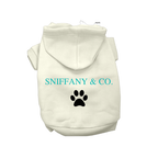 Sniffany & CO Paw Print- Dog Hoodie: Cream / Small