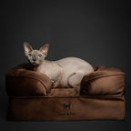 Velvet Orthopedic Pet Bed, Cooling Gel Memory Foam: S [20*15*8] / Brown