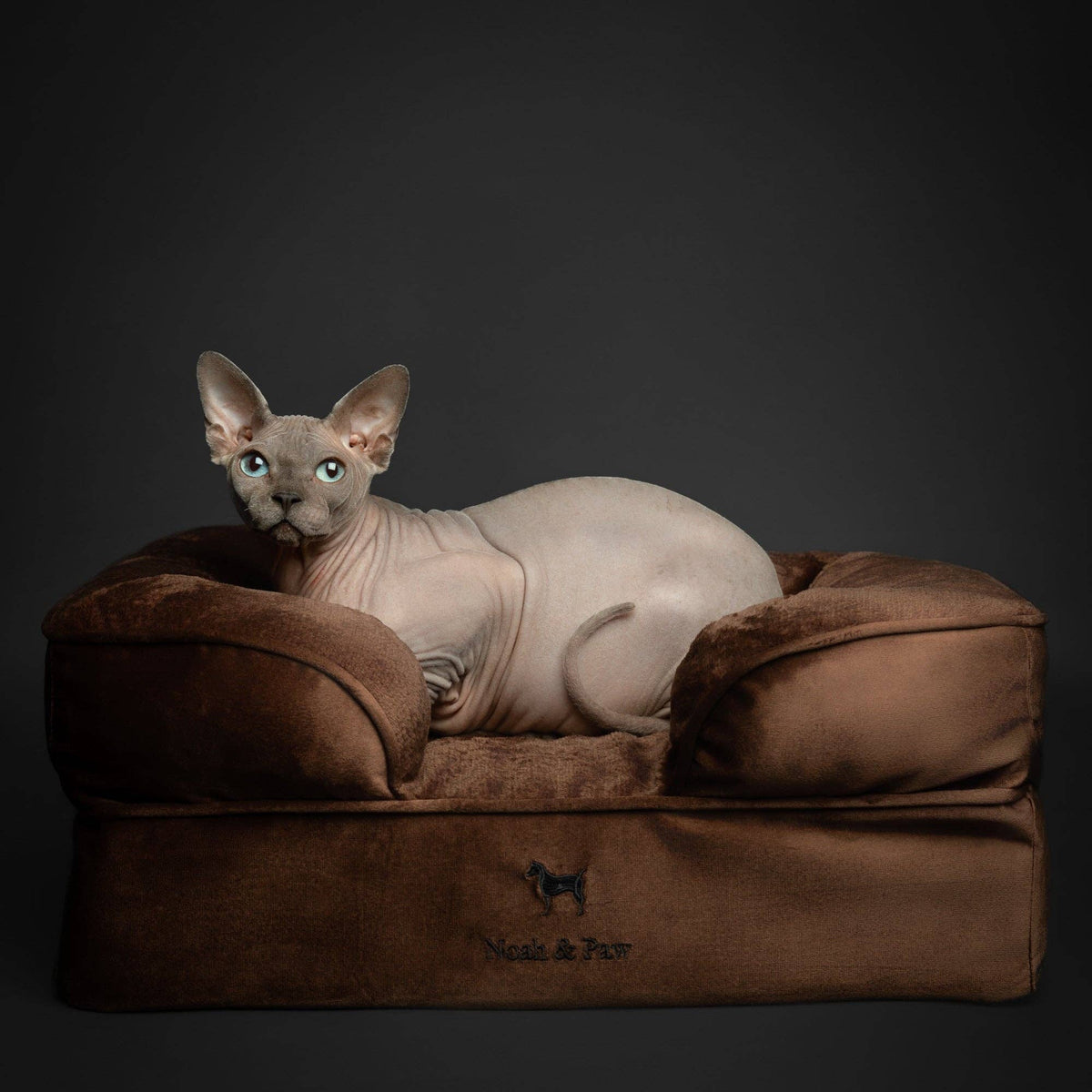 Velvet Orthopedic Pet Bed, Cooling Gel Memory Foam: S [20*15*8] / Brown