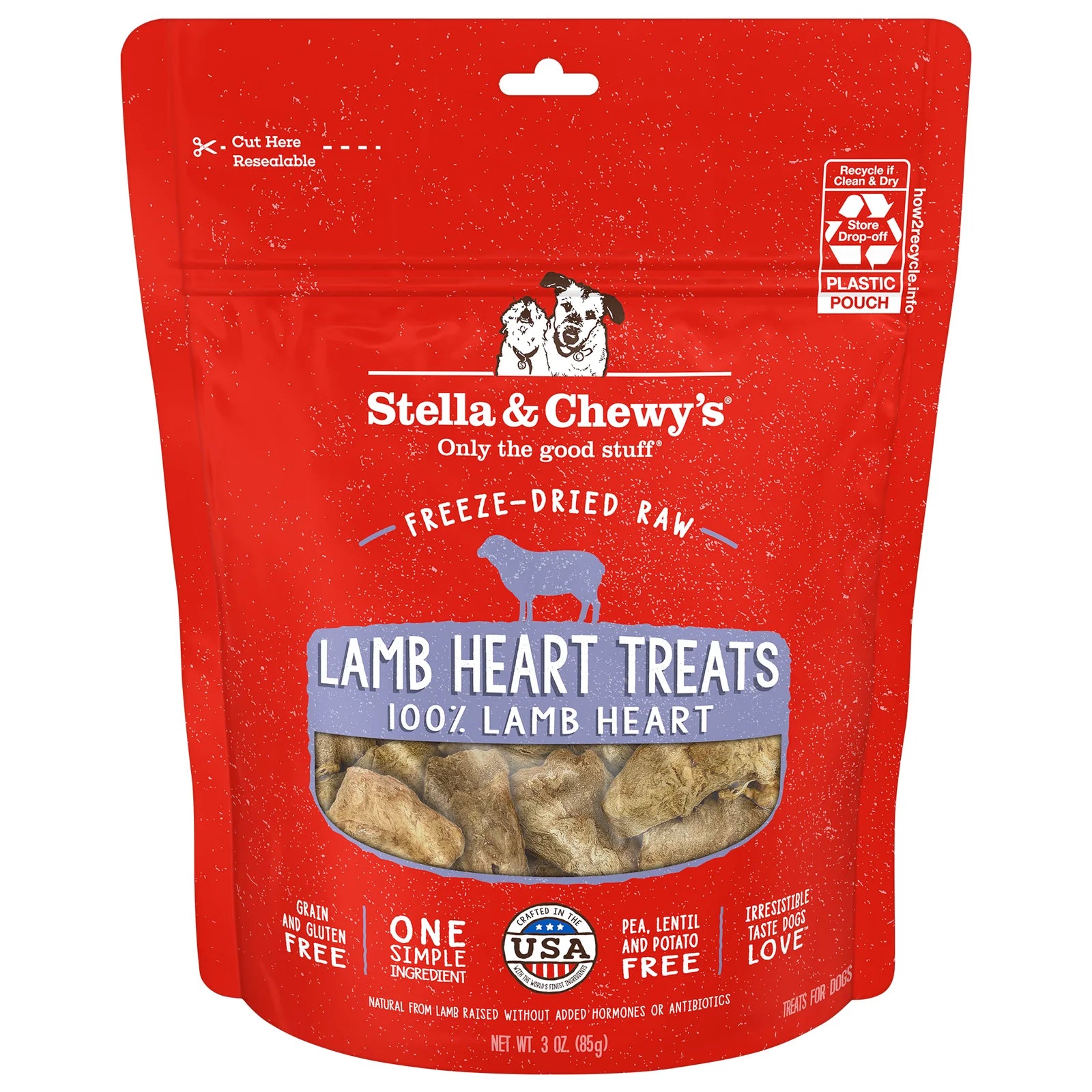 Stella And Chewys Dog Freeze-Dried Treat Lamb Heart 3oz.
