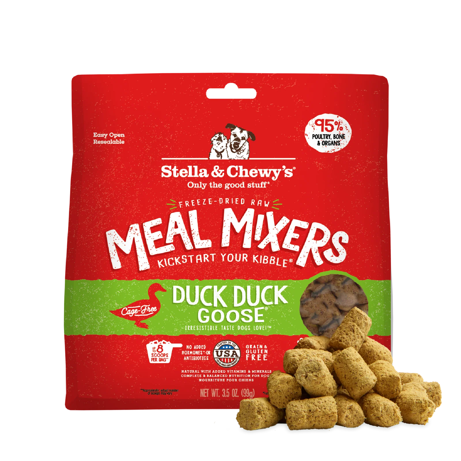 Stella And Chewys Dog Freeze-Dried Mixer Duck Goose 18oz.