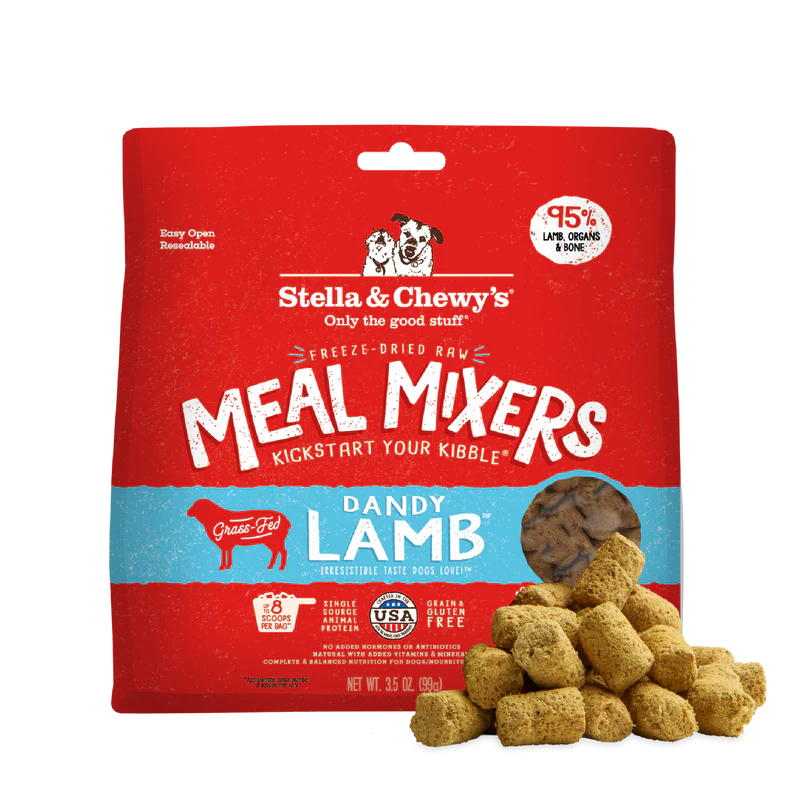 Stella And Chewys Freeze Dried Raw Dandy Lamb Meal Mixers Grain-Free Dog Food Topper 18 oz.