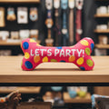 Party Time Bone Dog Toy | Small | Pink