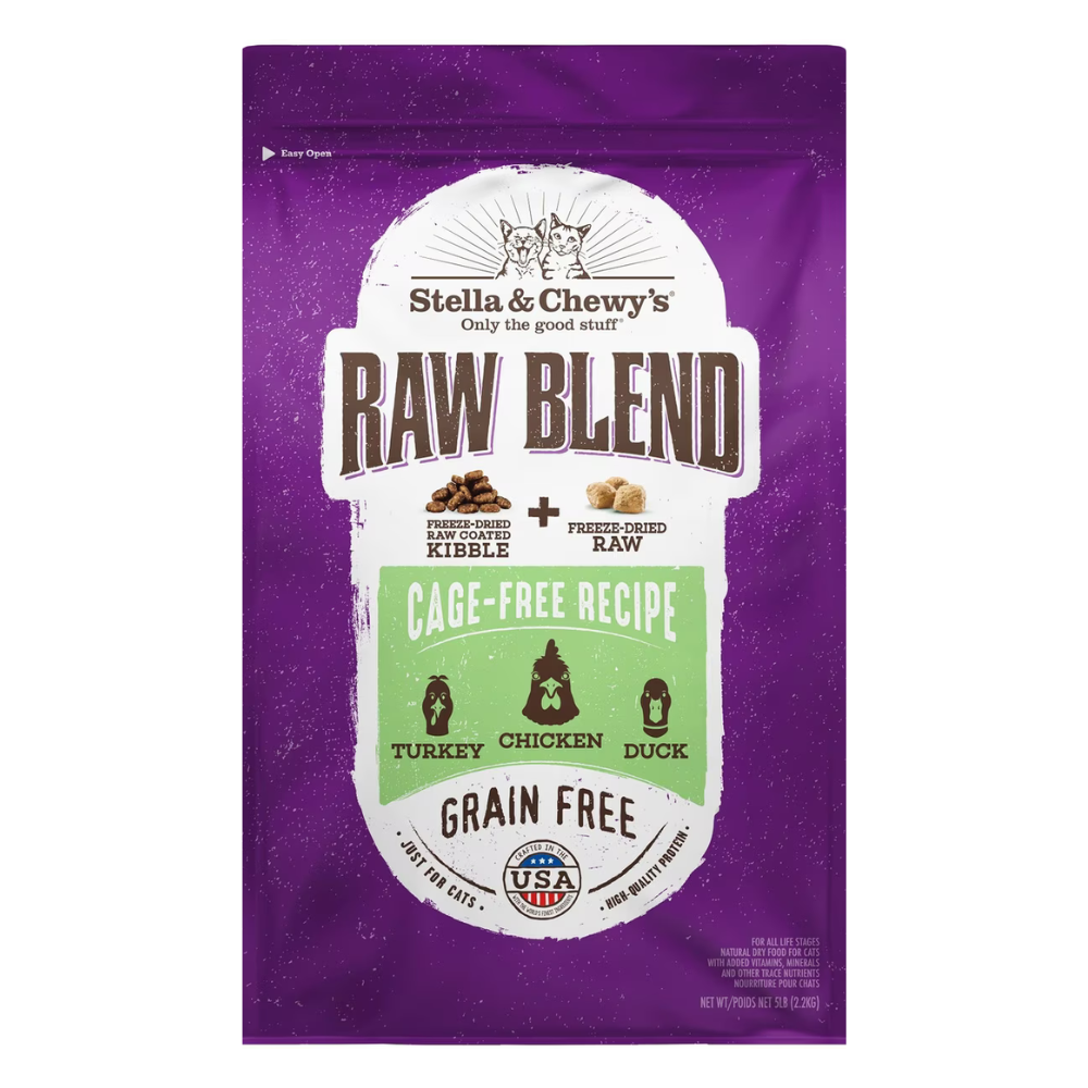 Stella & Chewy’s Raw Blend Cat Kibble | Cage-Free Poultry Recipe | 5 lb