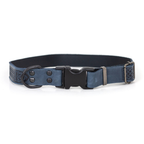 Celtic Style Leather Dog Collar | Navy | XL