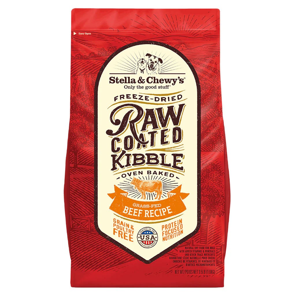 Stella & Chewys Dog Kibble - Raw Coated Beef 3.5Lbs