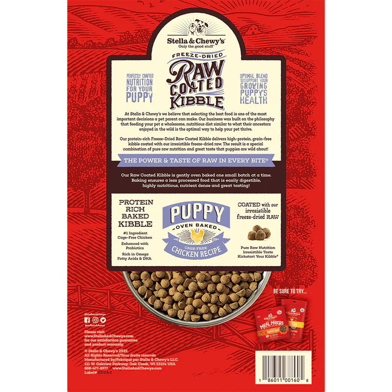 Stella & Chewys Dog Kibble - Raw Coated Chicken Puppy 3.5Lbs