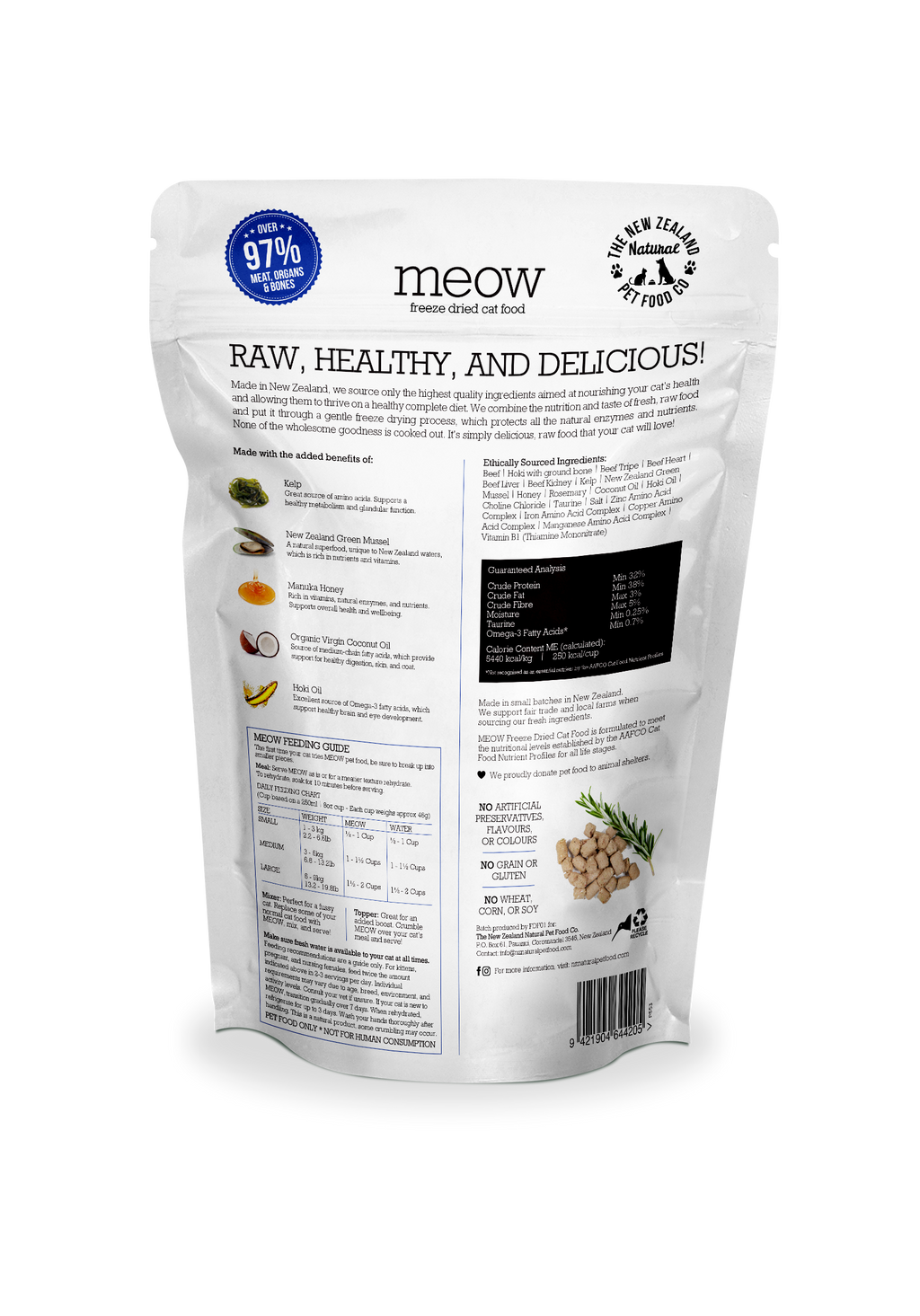 Meow Beef & Hoki Freeze Dried Cat Food 1.76oz | 9.9oz: 1.76oz