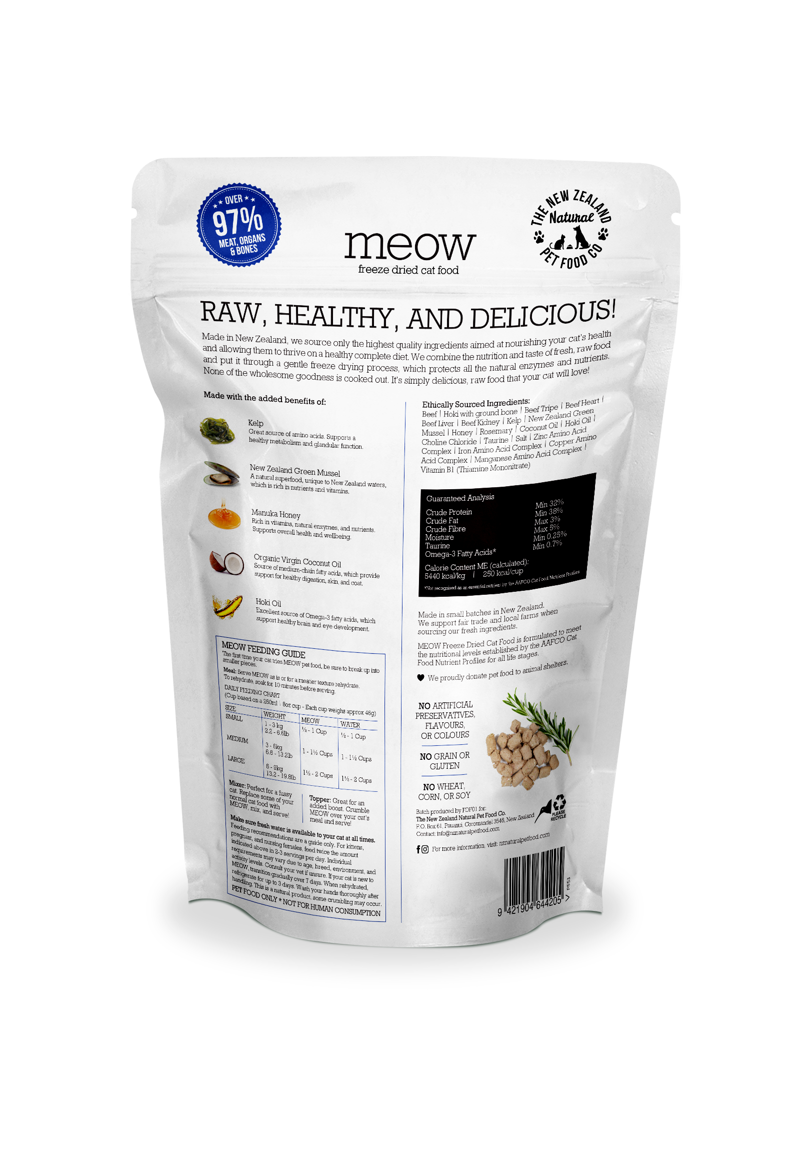 Meow Beef & Hoki Freeze Dried Cat Food 1.76oz | 9.9oz: 1.76oz