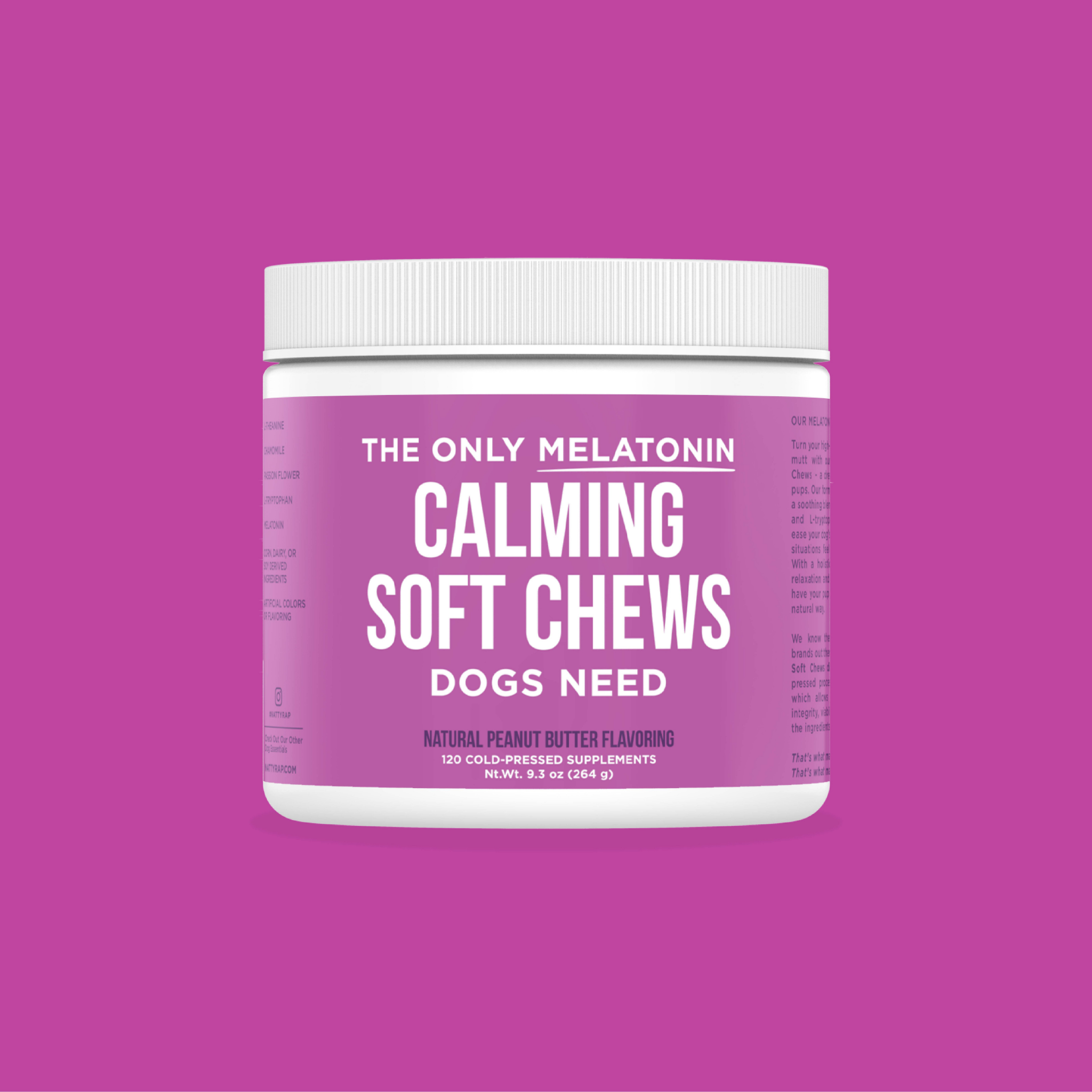 The Only Melatonin Calming Soft Chews Dogs Need: 120 count jar