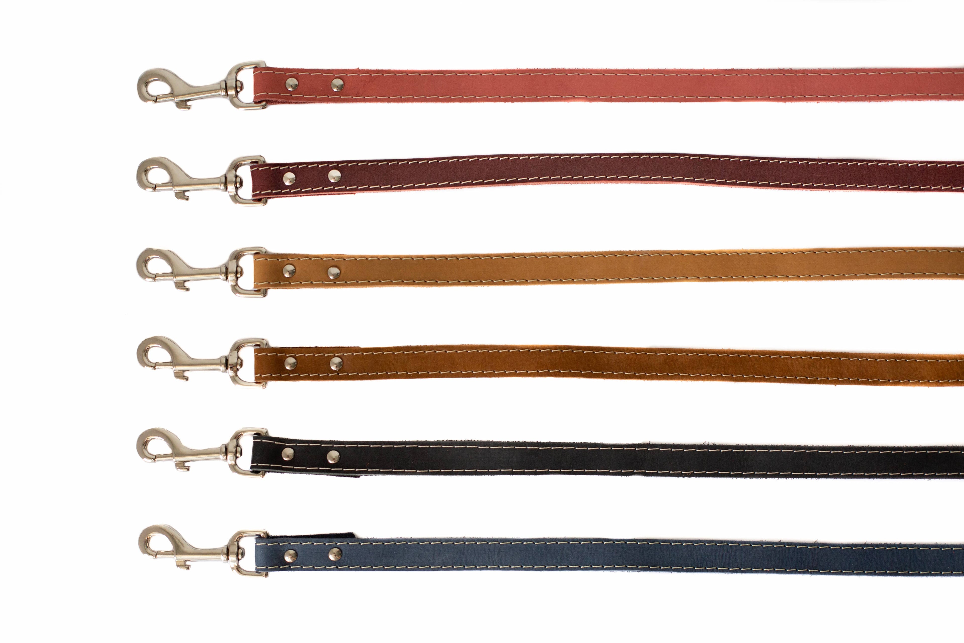 Pro Leather Dog Leash | Navy | Large