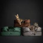 Velvet Orthopedic Pet Bed, Cooling Gel Memory Foam: S [20*15*8] / Brown