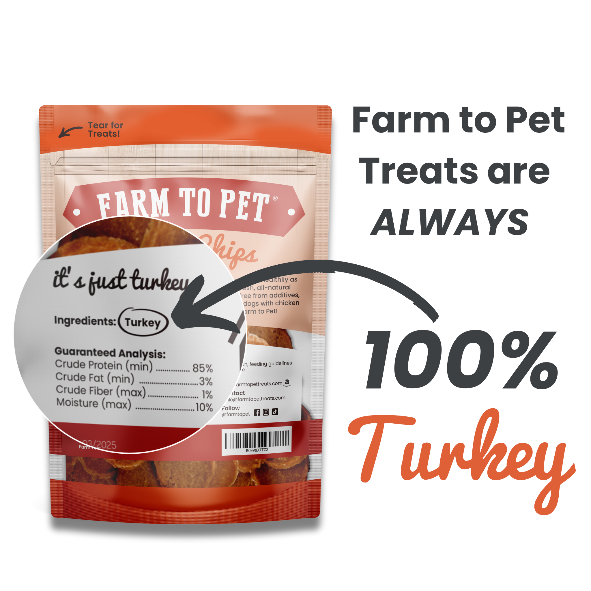 Turkey Chips Dog Treats: 4oz