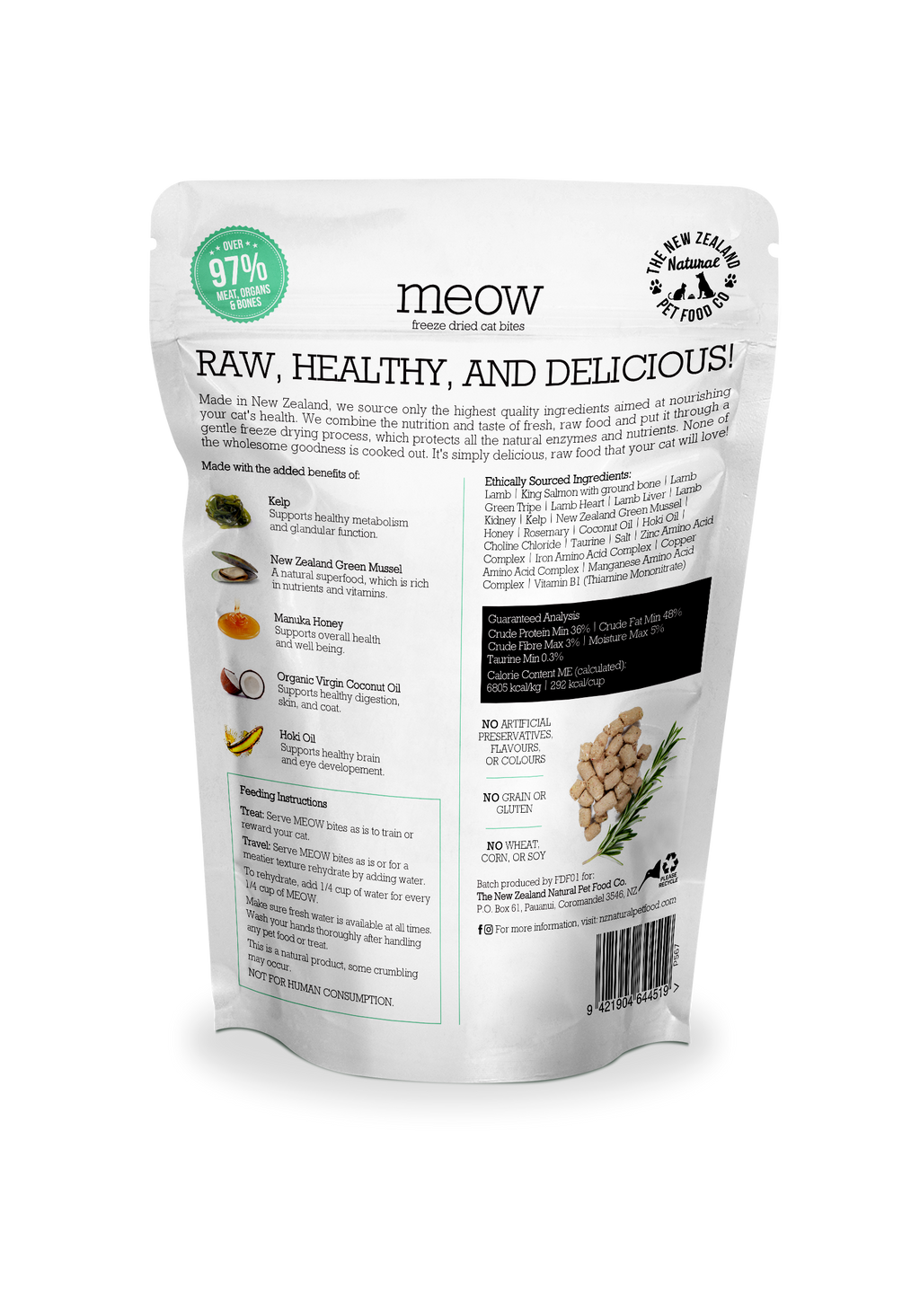 Meow Lamb & King Salmon Freeze Dried Cat Food 1.76oz | 9.9oz: 9.9oz
